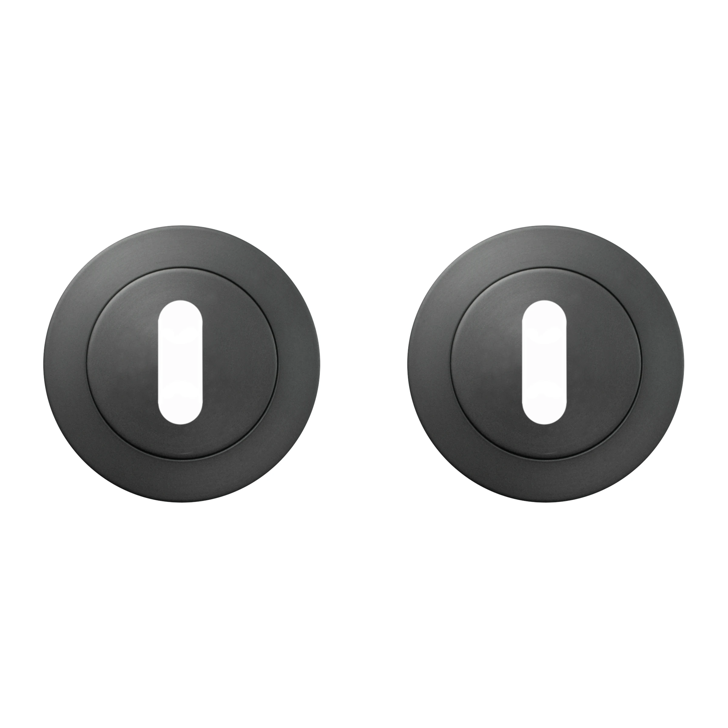 Komplet rozet EZ1332, okrągły szyld, klucz prosty OB, kolor grafitowy